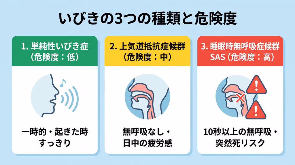 いびきの3つの種類と危険度